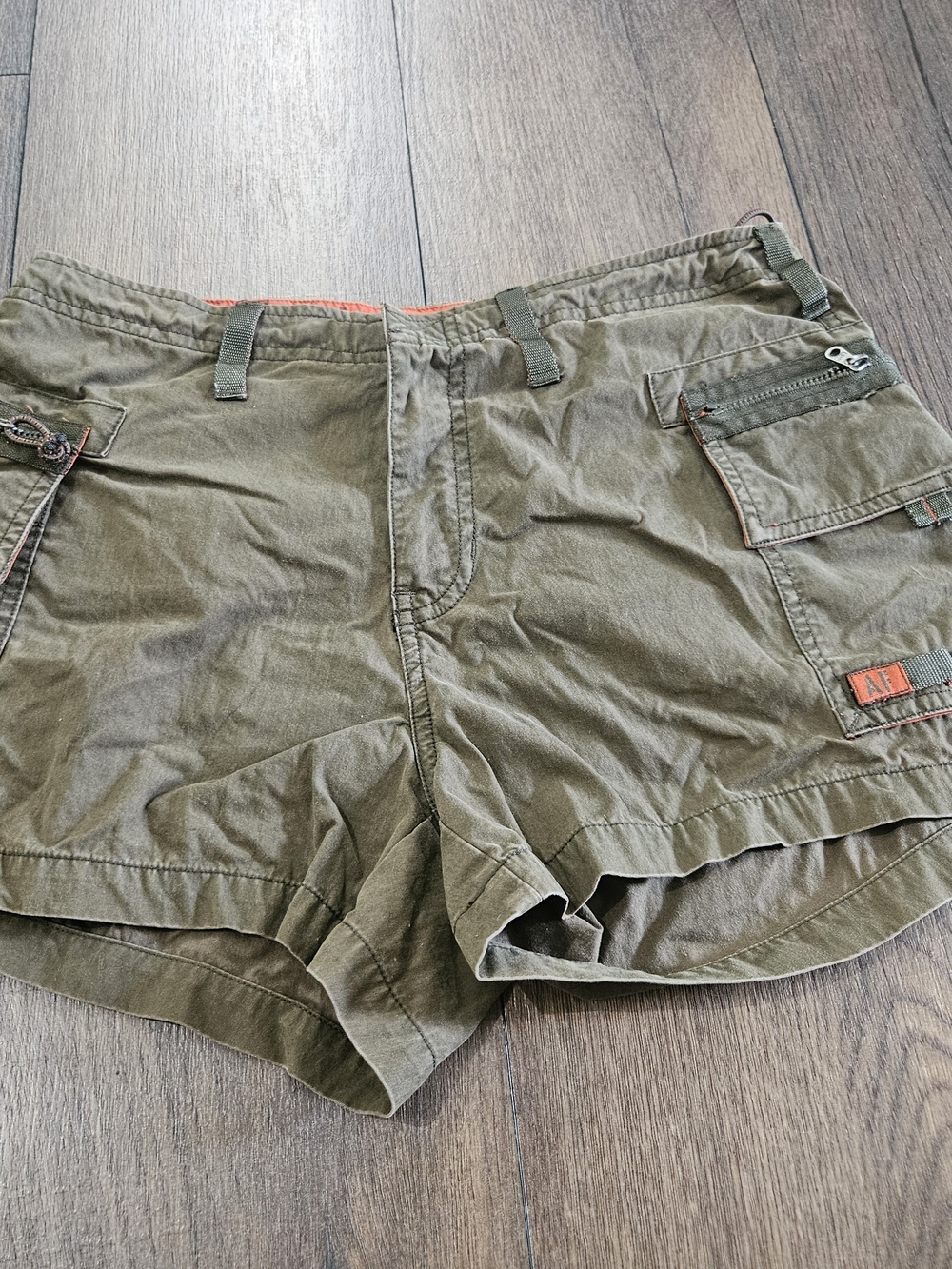 Women's Abercrombie & Fitch Y2K Cargo Utility Shorts Olive Green Size 2